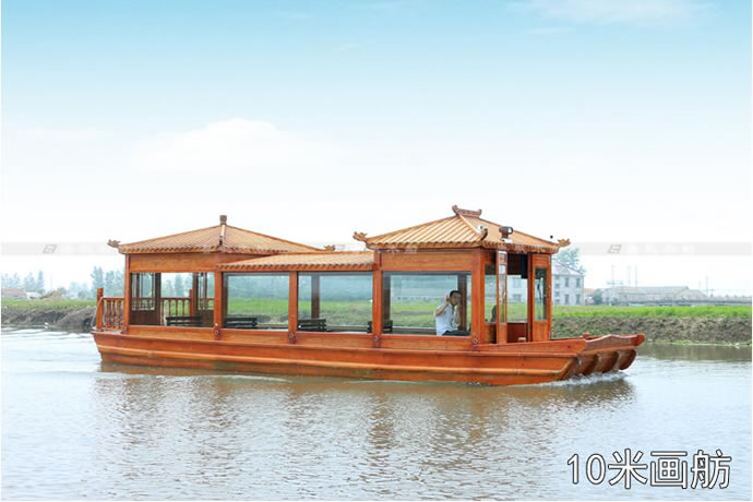 廠(chǎng)家直銷(xiāo)大型仿古電動(dòng)觀(guān)光游船 餐飲船 公園景區畫(huà)舫木船